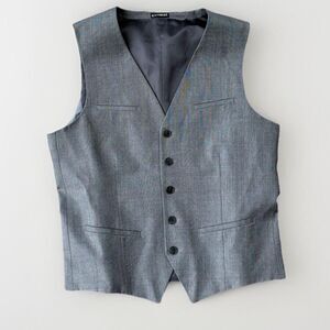 Express Men's Grey Suit Vest Size M